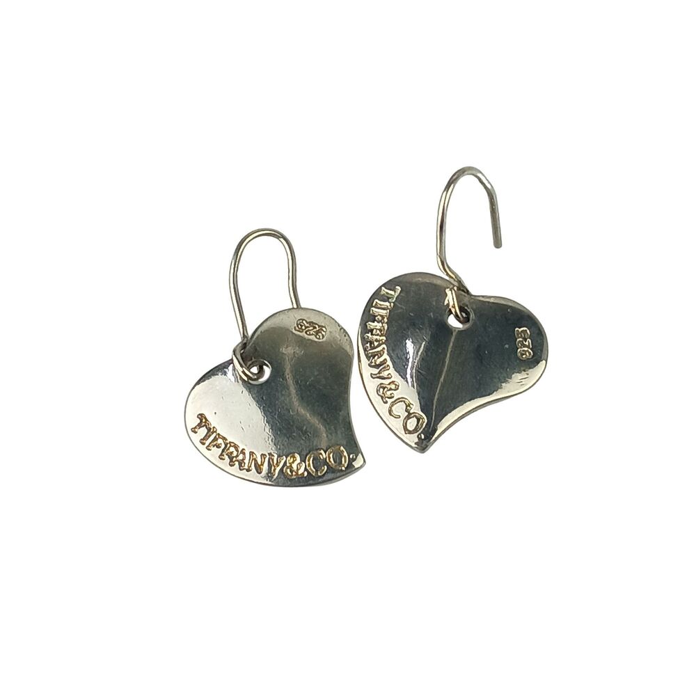 TIFFANY & Co. Tiffany Curved Heart Earrings, Sterling Silver (SV925), Women's